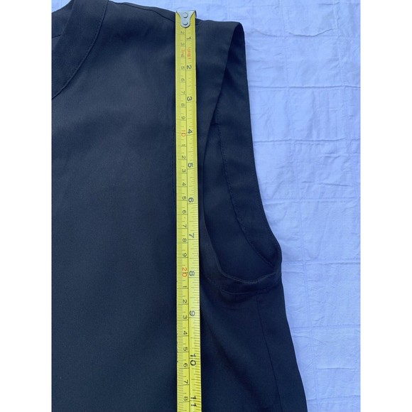 J. Crew Top Womens 4P Petite Black Sleeveless Blouse Casual 1/2 Button up - Picture 7 of 8